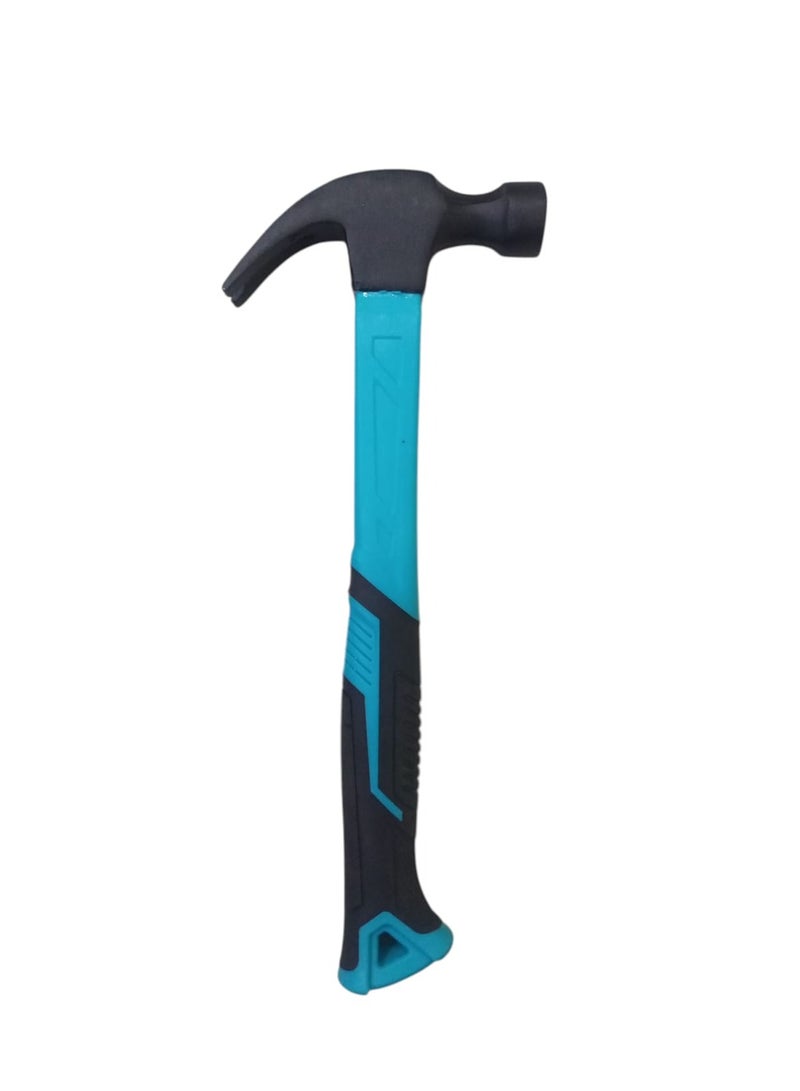 Claw Hammer 250 g – 28 cm Length, Heavy-Duty Steel Head for Nailing & Nail Pulling, Strong Plastic Handle with Non-Slip Rubber Grip – Black/Turquoise – Model 10004943 - Image 2