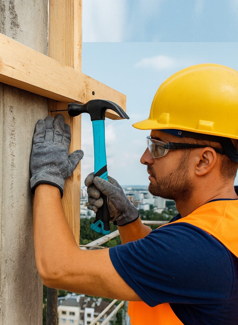 Claw Hammer 250 g – 28 cm Length, Heavy-Duty Steel Head for Nailing & Nail Pulling, Strong Plastic Handle with Non-Slip Rubber Grip – Black/Turquoise – Model 10004943 - Image 5