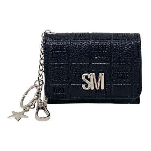 Steve Madden Womens Bklara Card Case with Keyring and Clip Black Black - Image 1