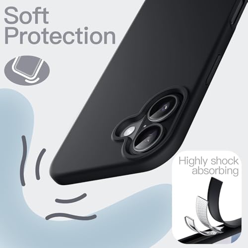 SBMS Silicone Case for iPhone 17 6.3-Inch, Silky-Soft Touch Full-Body Protective Phone Case, Shockproof Back Cover for iPhone 17 (Black, iPhone 17) - Image 4