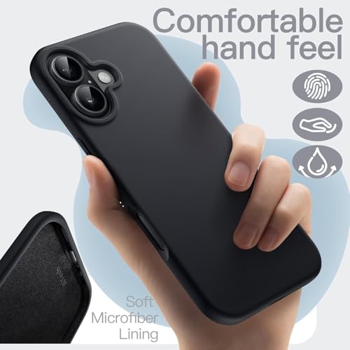 SBMS Silicone Case for iPhone 17 6.3-Inch, Silky-Soft Touch Full-Body Protective Phone Case, Shockproof Back Cover for iPhone 17 (Black, iPhone 17) - Image 3