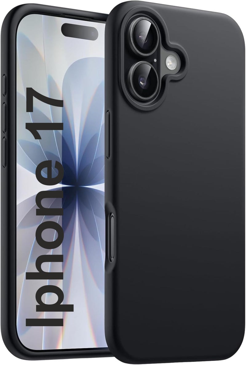 SBMS Silicone Case for iPhone 17 6.3-Inch, Silky-Soft Touch Full-Body Protective Phone Case, Shockproof Back Cover for iPhone 17 (Black, iPhone 17) - Image 1
