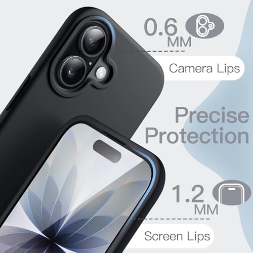 SBMS Silicone Case for iPhone 17 6.3-Inch, Silky-Soft Touch Full-Body Protective Phone Case, Shockproof Back Cover for iPhone 17 (Black, iPhone 17) - Image 5
