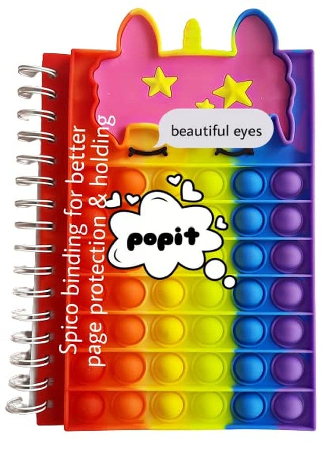 MSGH Pop It Fidget Diary and Unicorn Pop It/Spiral Diary for Girls Adults Kids Stress Relief Notebook Depression Reduce Diary Plus Toy for Kids Push Pop Diary Milticolor (PACK OF 1 NOTEBOOK) - Image 3
