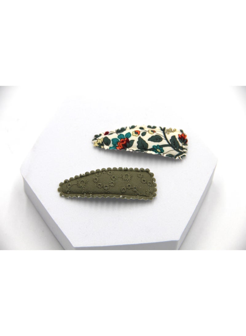 دىدانيالا مجموعة مشابك شعر فيونكة بشريط دانييلا جانا مع ربطة شعر للأطفال والبنات - زيتوني - Image 4