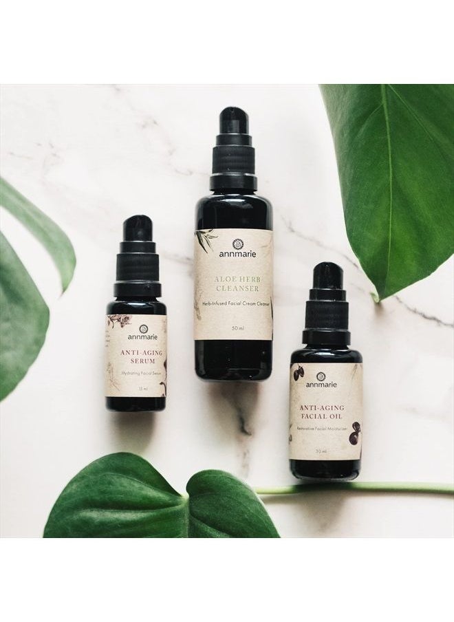 Anti-Aging Serum - Aloe-Vera Based Serum with Hyaluronic Acid & Herbal Extracts of Life Everlasting Flowers & Buddleja, Rose Distillate, Hydrating & Firming Serum for Dry Skin, Fine