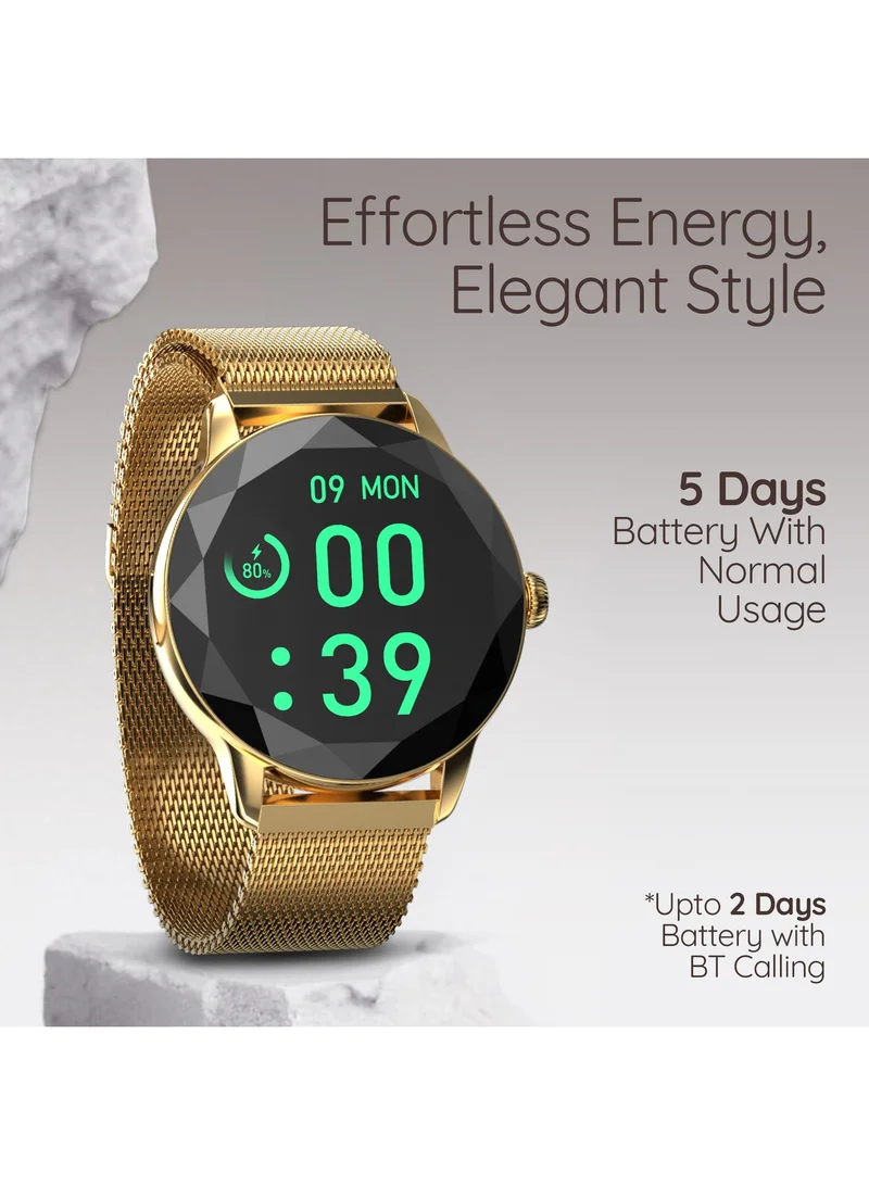 بيبل Vienna 1.27" Smartwatch for Women, HD Display, Bluetooth Calling, Diamond Cut Design, Female Health Monitoring, Multi-Sports Modes, Sleep Monitoring