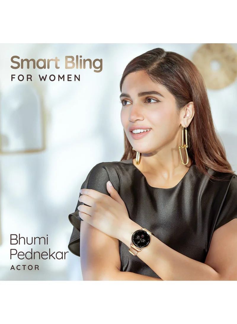 بيبل Vienna 1.27" Smartwatch for Women, HD Display, Bluetooth Calling, Diamond Cut Design, Female Health Monitoring, Multi-Sports Modes, Sleep Monitoring