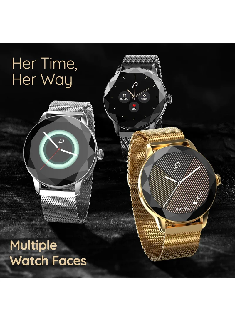 بيبل Vienna 1.27" Smartwatch for Women, HD Display, Bluetooth Calling, Diamond Cut Design, Female Health Monitoring, Multi-Sports Modes, Sleep Monitoring