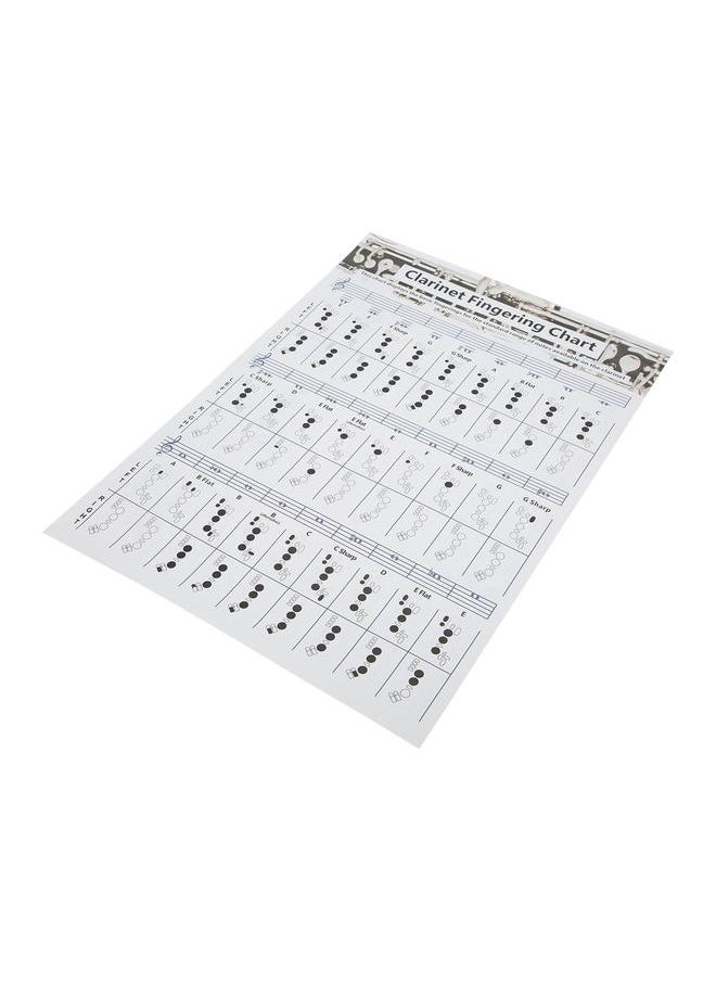 Thoraya Clarinet Fingering Chart Clarionet Chords Poster Training Chart Musical Instrument Accessories for BeginnersL 56cm  - Image 3