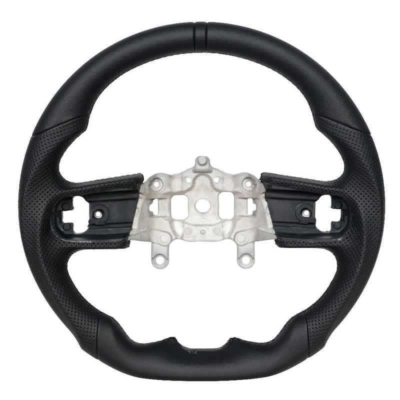 JIANGGAI Full Leather Steering Wheel Dshaped Preforated Leather Grip Steering Wheel Fit For Jeep wrangler JLJT 20182024