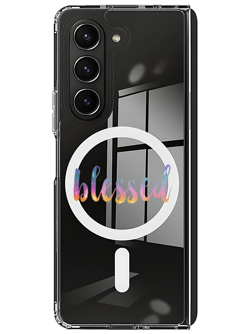 Theodor Magnetic Case for Samsung Galaxy Z Fold 5 Compatible with MagSafe Wireless Charging, Shockproof Phone Bumper Cover Blessed - Image 1