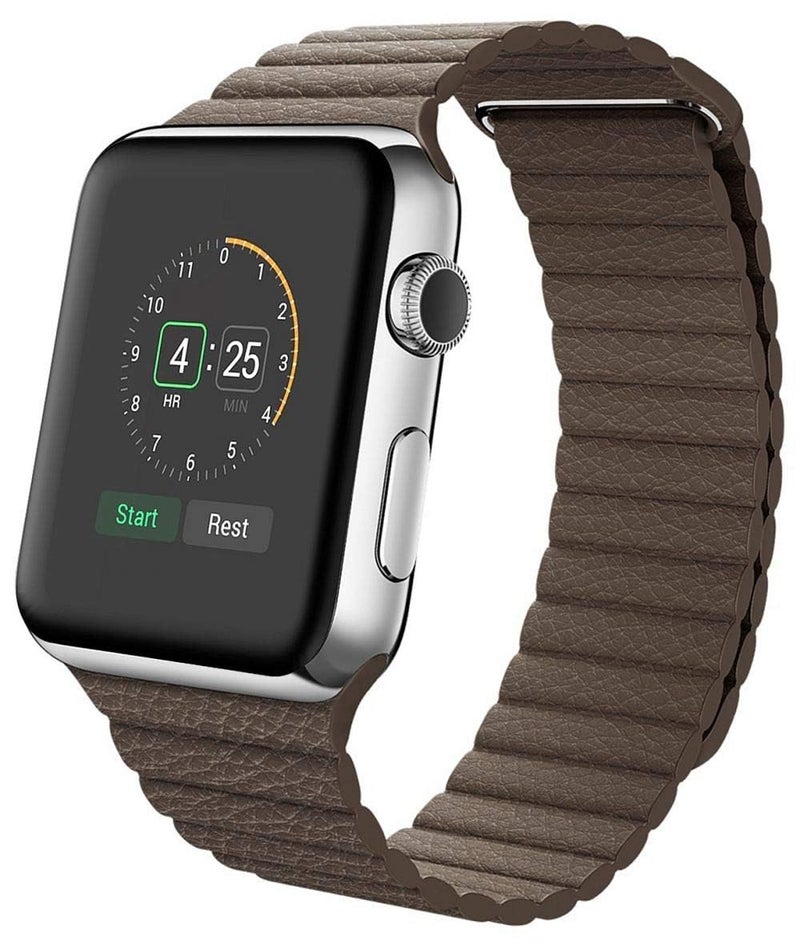 eWINNER Adjustable Leather Magnetic Loop Strap Compatible with Apple Watch Ultra/SE/8/7/6/5/4/3/2/1 – Premium Replacement Band - Image 1