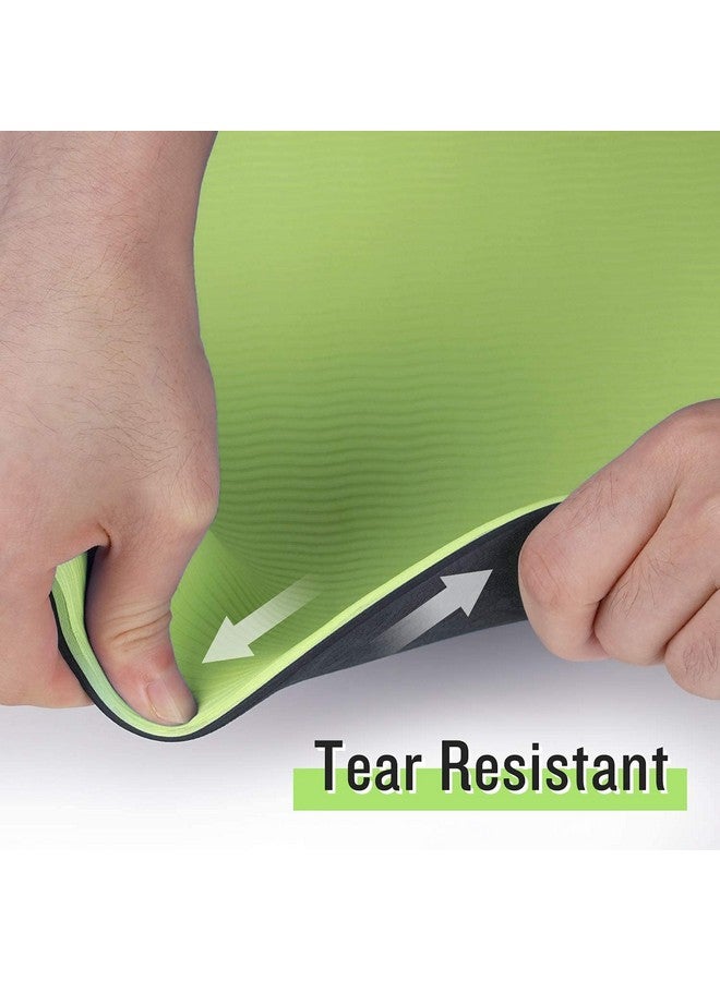 Bodylastics Yoga Mat for Men and Women with Carry Bag TPE 6ft x 2ft x 6mm Large Size Anti Slip & Anti Tear Workout Mat (Black/Green) - Image 4