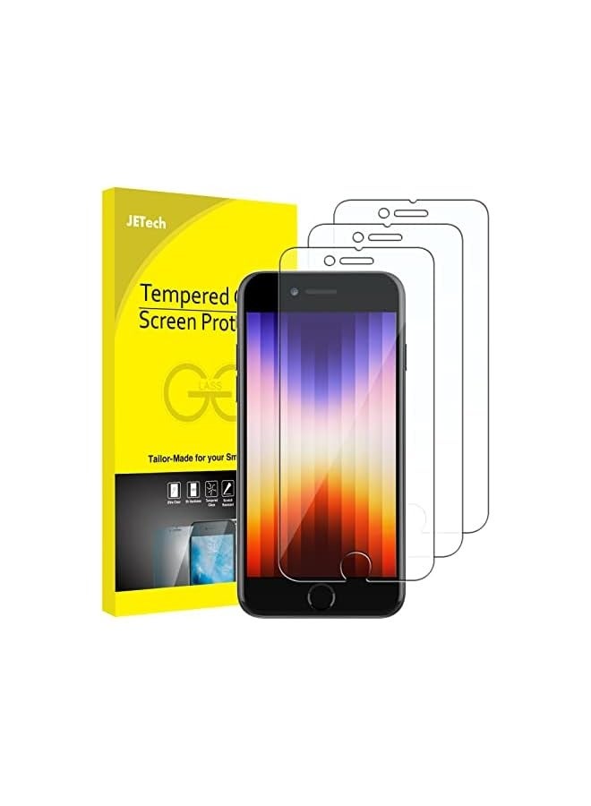 Jetech Screen Protector for iPhone SE 3 (2022 3rd Edition) 4.7-Inch, Tempered Glass Film, 3-Pack - Image 1
