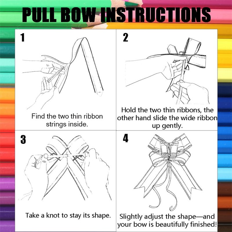 WEWILUCK Bows for Gift Wrapping, Iridescent Colorful Pull Bow Assortment (10 Unique Colors, 6 Inches), Perfect Decoration for Gift Basket, Boxes, Birthdays, Weddings, Christmas, Easter - Image 4
