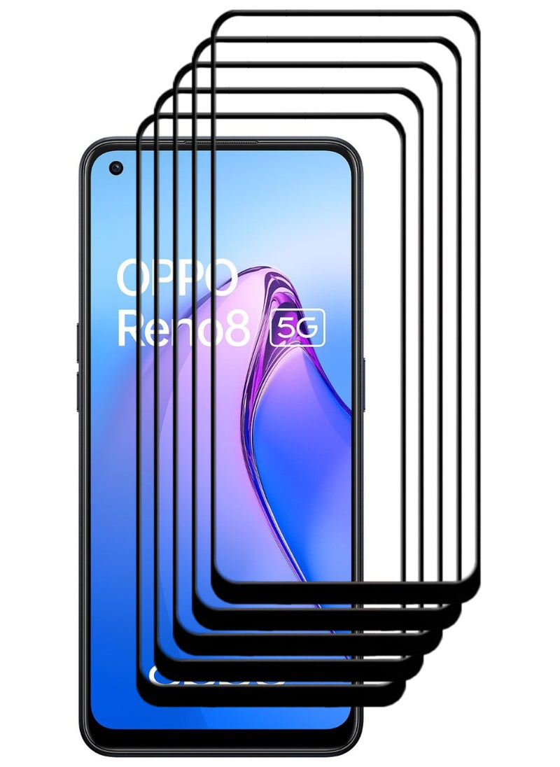 ACLIX 5 Pieces Antistatic ESD Dustproof Premium Quality High Definition Tempered Glass Screen Protector Designed For Oppo Reno8 - Image 1