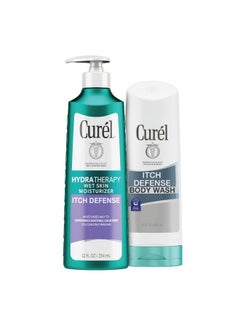 Curel Curél Hydra Therapy Itch Defense Moisturizer And Body Wash Set Wet Skin Lotion +Curél Itch Defense Calming Daily Cleanser Body Wash Soapfree Formula For Dry Itchy Skin 12 Fl Oz&10 Fl Oz 2Piece Set  - Image 2