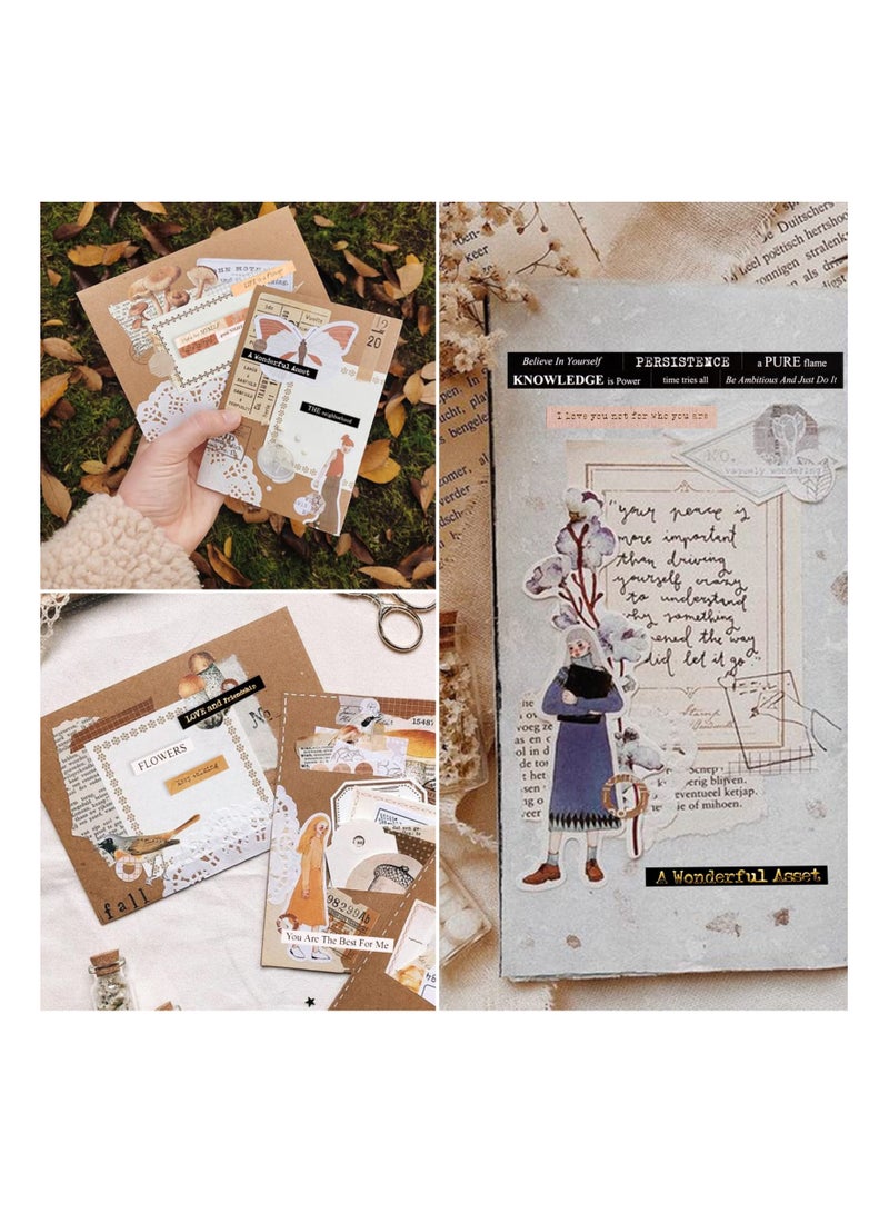 Zikra 12 Sheet Quote Stickers for Journaling Scrapbooking Supplies, Word Scrapbook Stickers for Junk Journal Supplies, Aesthetic Scrapbook Paper for Bullet Journals Supplies DIY Crafts - Image 3