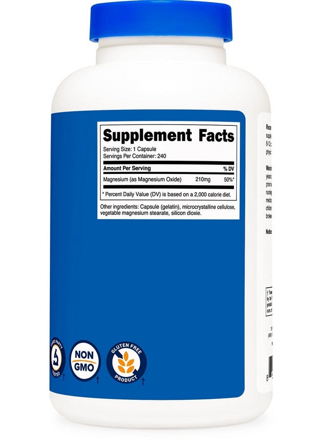 Nutricost Magnesium Oxide 375Mg 240 Capsules 210Mg Of Magnesium Nongmo Gluten Free - Image 5