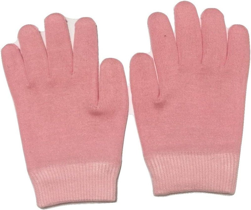 LL Pair of UNISEX PURE MOISTURISING GEL Gloves Hand CARE SPA TREATMENT ANTISLIP Pink