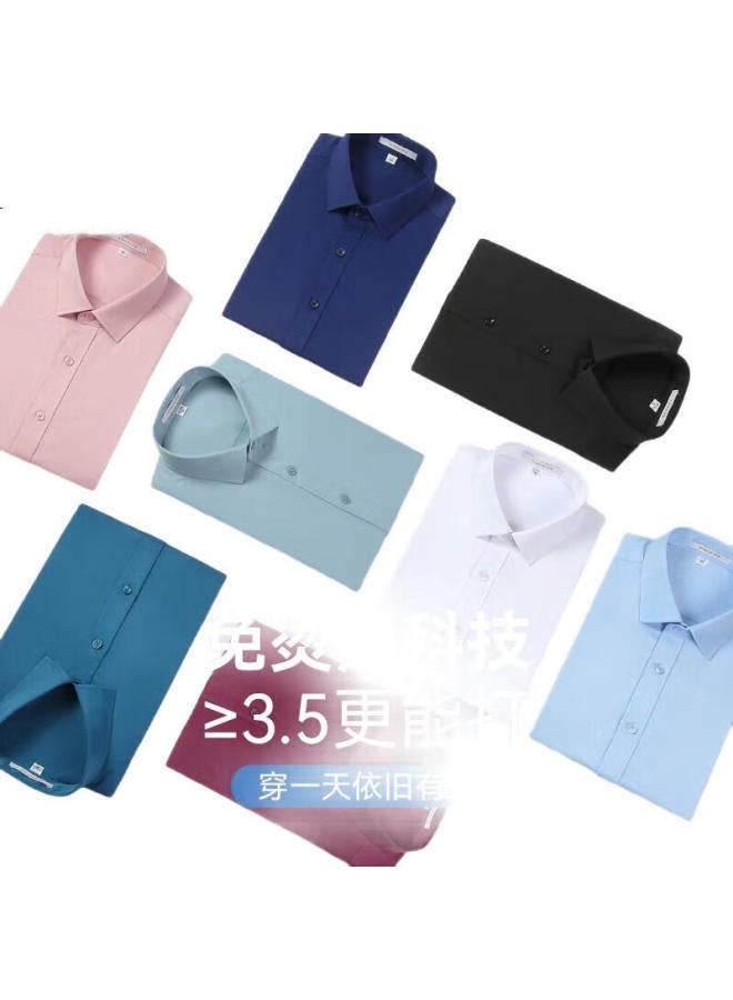 ROMON Men'S Long Sleeve Shirt Elastic Business Workwear Youth High Elastic Wrinkle-Free Casual Shirt 518 Light Green 44 - Image 1