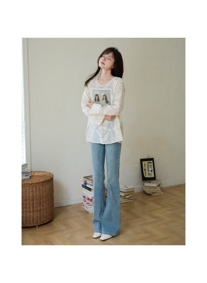 Mt Spring New Chinese Style National Fashion Embroidered Button-up Shirt, Round Neck Breathable Blouse, Women's Top - Image 4