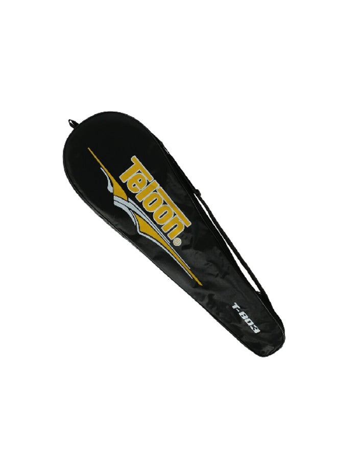 Teloon Comfortable Grip Iron Alloy Badminton Racket Black and Yellow 69.4 x 22.4 x 3.6 cm 803. - Image 1
