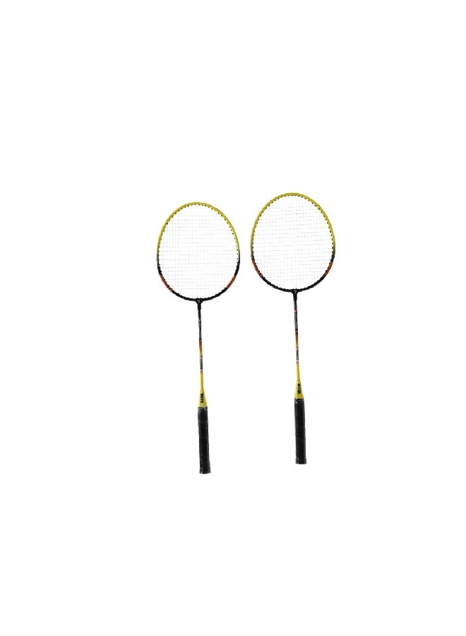 Teloon Comfortable Grip Iron Alloy Badminton Racket Black and Yellow 69.4 x 22.4 x 3.6 cm 803. - Image 2