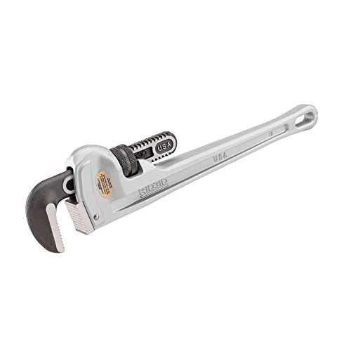 RIDGID 31110 Model 836 36 Aluminum Straight Pipe Wrench with 5 Pipe Capacity 40 Lighter Aluminum Straight Plumbing Wrench with IBeam Handle - Image 1