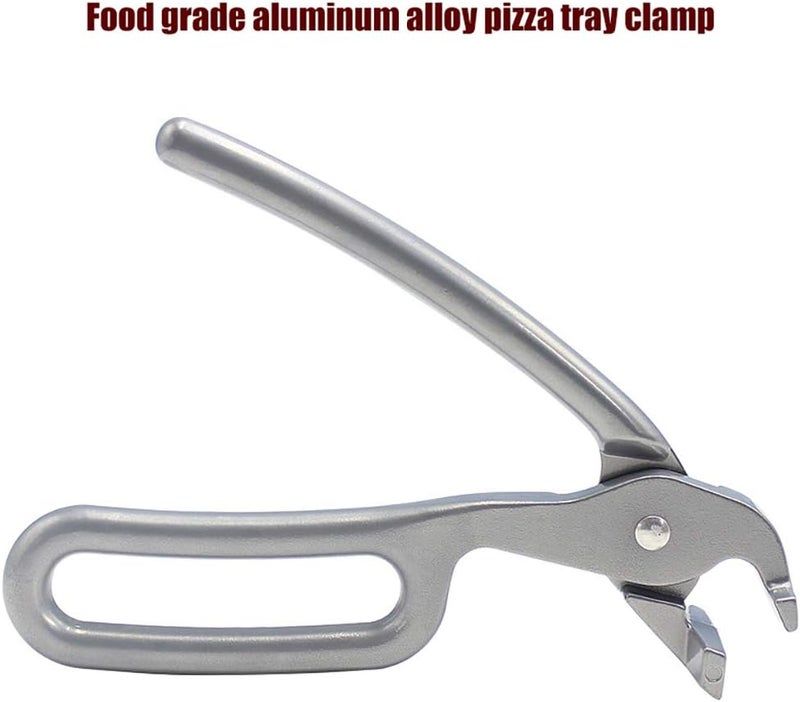 TIKATARER Aluminum Alloy Pizza Tongs, Heavy Duty Non Slip Spring Loaded Kitchen Tongs for Lifting Hot Dishes, with Anti Scratch Design for Microwave Oven (Silver) - Image 5