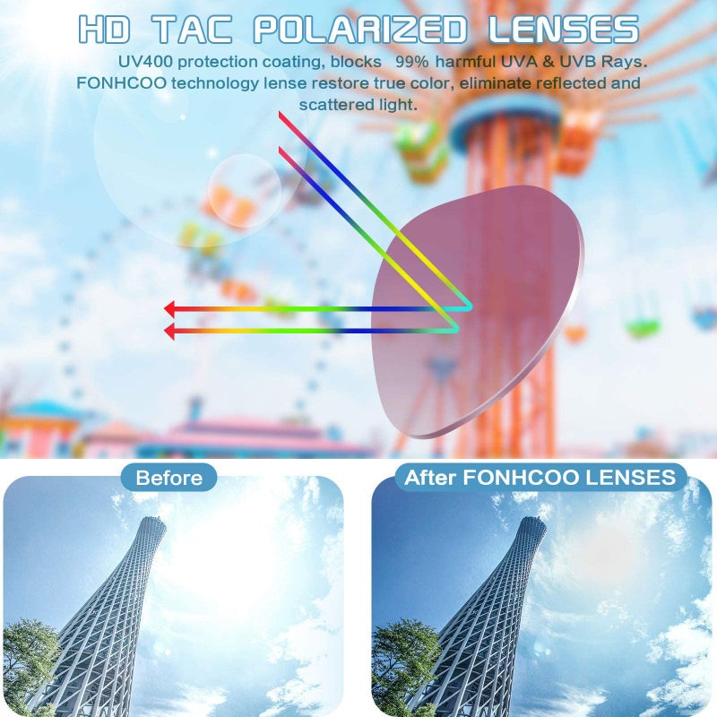 FONHCOO نظارات شمسية قطبية للأطفال من فونهكو للبنات والأولاد، نظارات طيار للأطفال مع إطار مرن، حماية UV400، العمر 5-10 (وردي) - Image 2