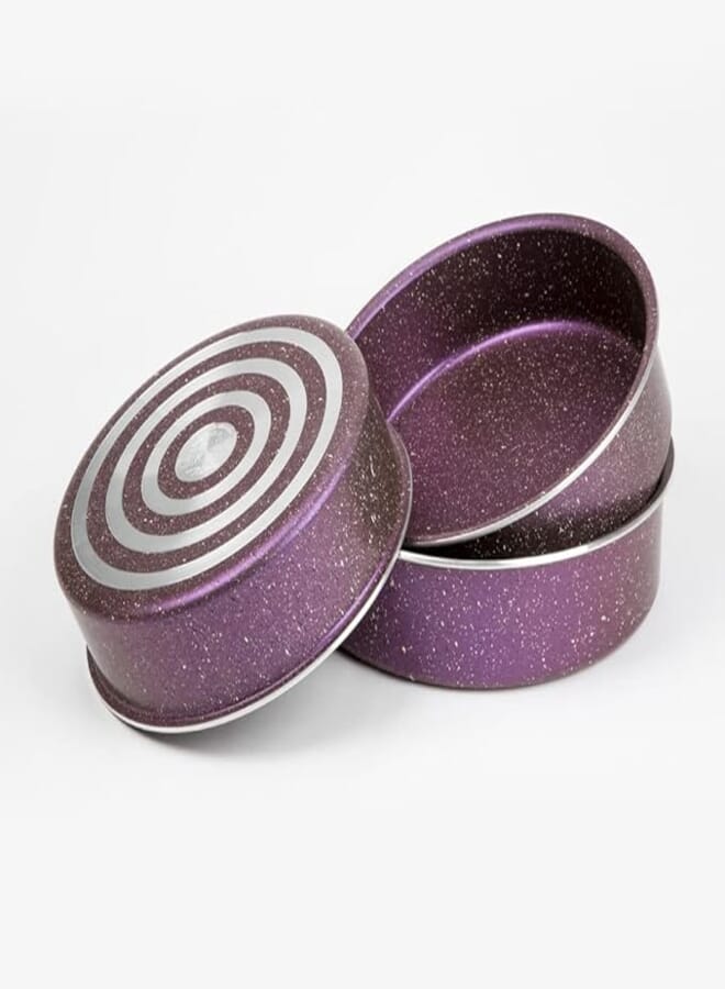 Lazord Granite Pro Oven Tray Set - 3 Pieces - Size 24, 26, 28 Cm - Purple