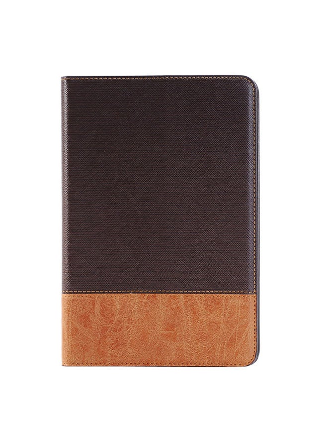 NIBEMINENT Cross Texture Horizontal Flip Smart Leather Case Cover For Apple iPadMini 4 Coffee  - Image 1