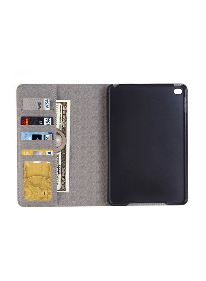 NIBEMINENT Cross Texture Horizontal Flip Smart Leather Case Cover For Apple iPadMini 4 Coffee  - Image 3