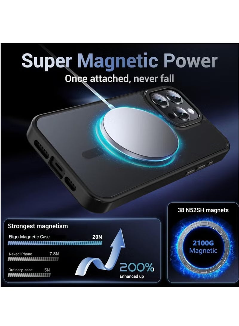 iPhone 16 Pro Max Case, Black - Magnetic, MagSafe Compatible, Strong Protection for the Phone. - Image 5