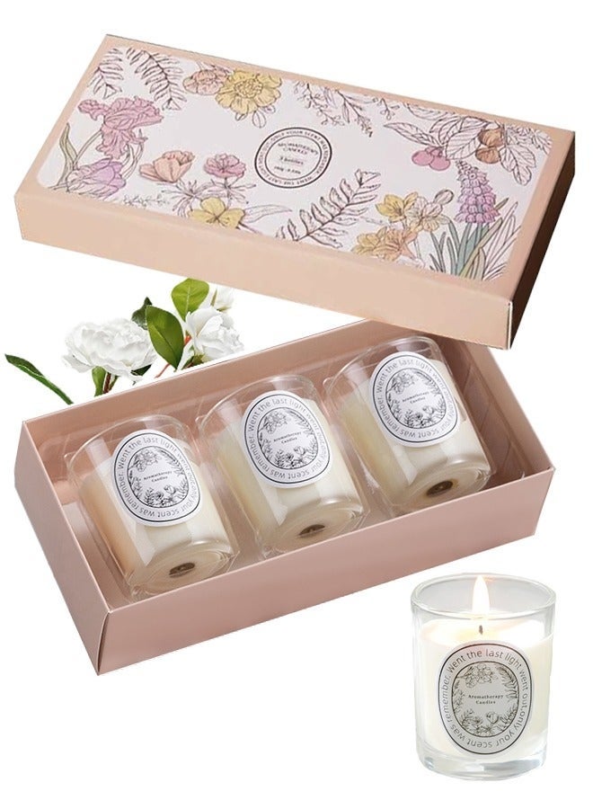 منزل الغابة مجموعة من 3 شموع معطرة، ثلاث روائح مختلفة، اللون: أبيض - Image 1