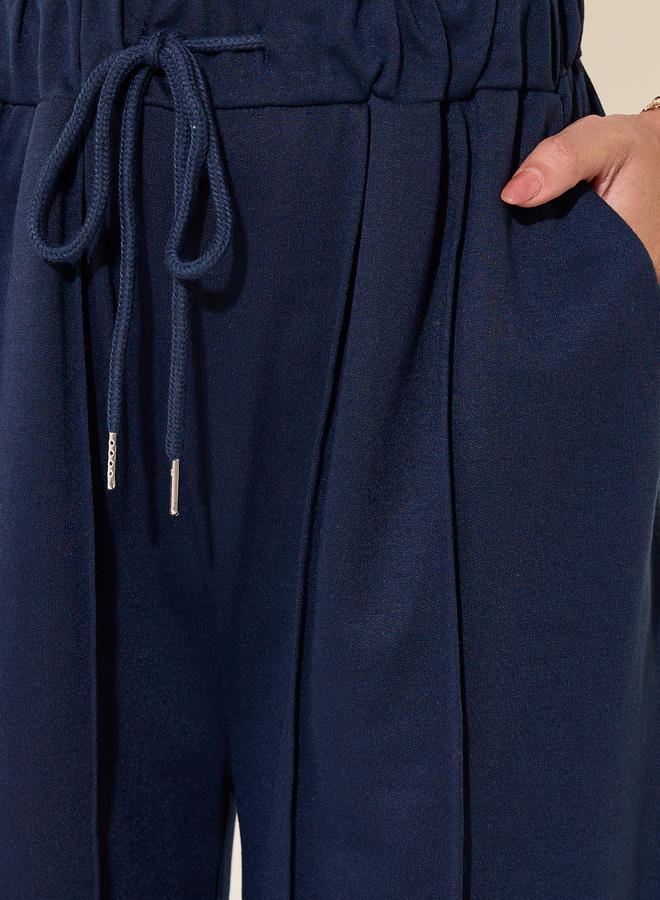 Take Two Solid Mid-Rise Wide Leg Pants with Pintuck Detail  - Image 3