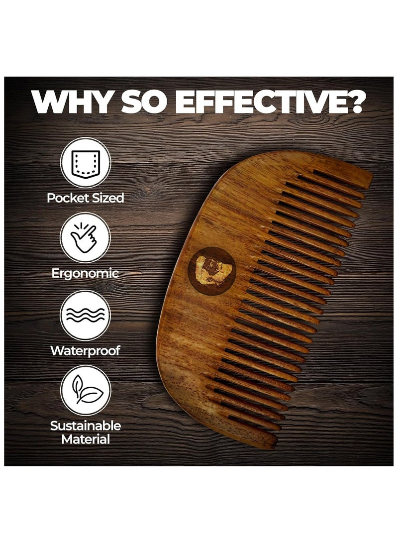 BEARDO Compact Wooden Comb, Small - Image 3