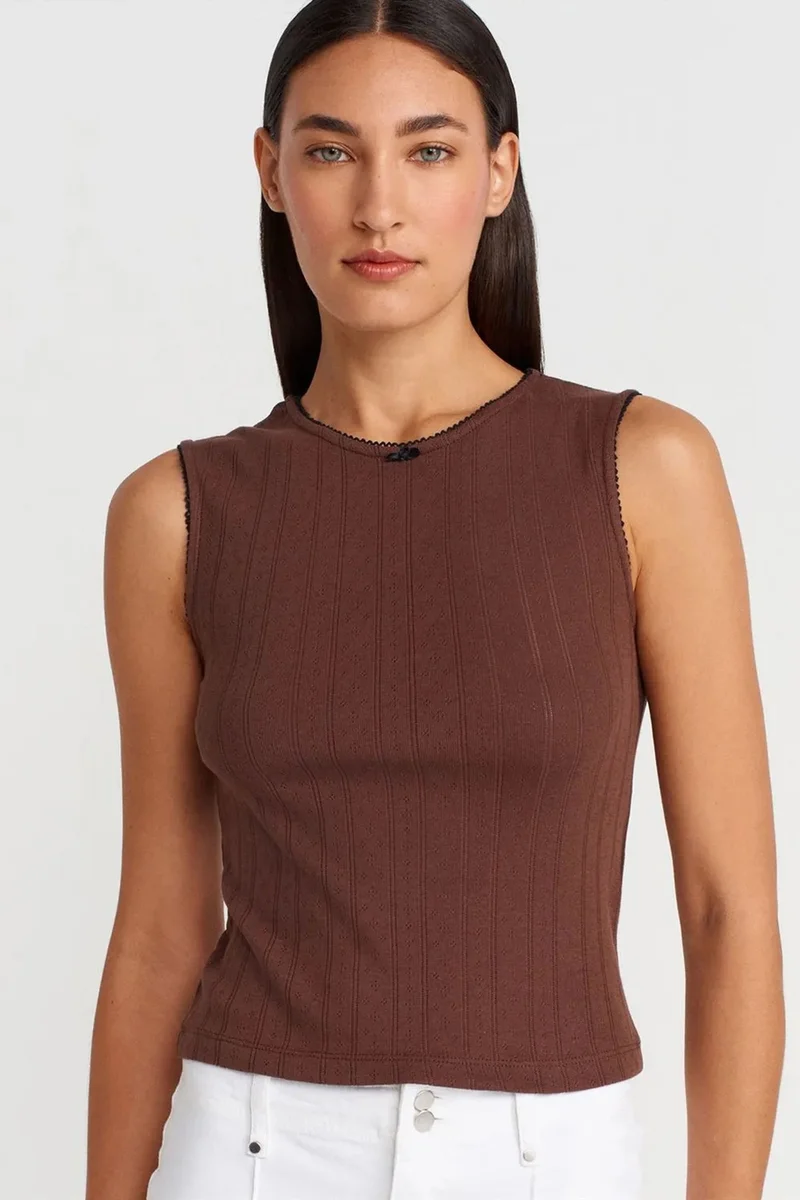 DILVIN Women's Sleeveless Ribbed Cotton Vest