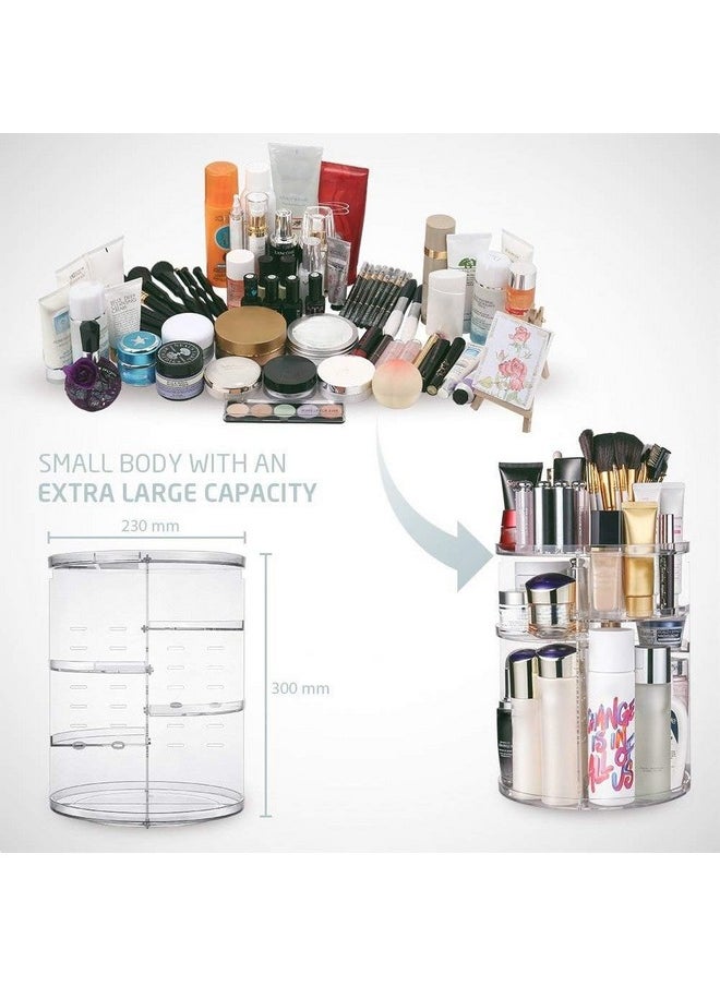 INOVERA (LABEL) Cosmetic Makeup Organizer for Women, Bride & Girls - 360 Rotating Storage Organiser Box - Dressing table Vanity Case Holder for Lipsticks, Skincare Kit & Brushes Set - Transparent - pzsku/ZED506729852AD42B653CZ/45/_/1738306472/848e9946-cb27-4654-9189-ea33628c7f79