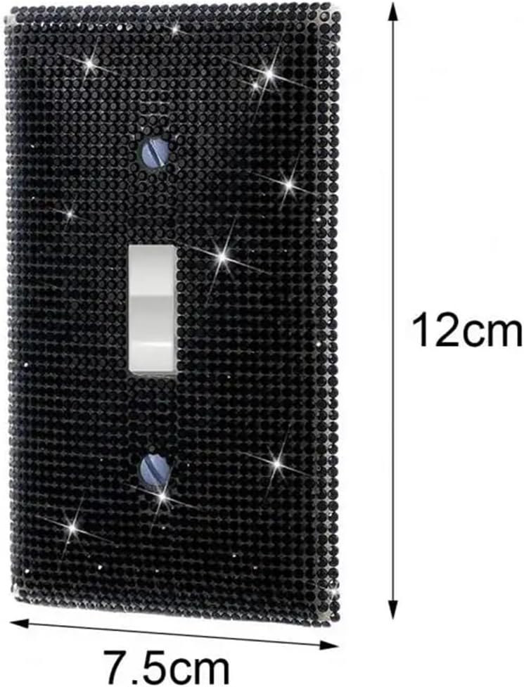 Light Switch Cover 4Pcs Rhinestone Outlet Wall Plate Single Toggle Light Switch Plate Home Office Living Room Bathroom Kitchen Decorative Receptacl(Pink) - Image 5