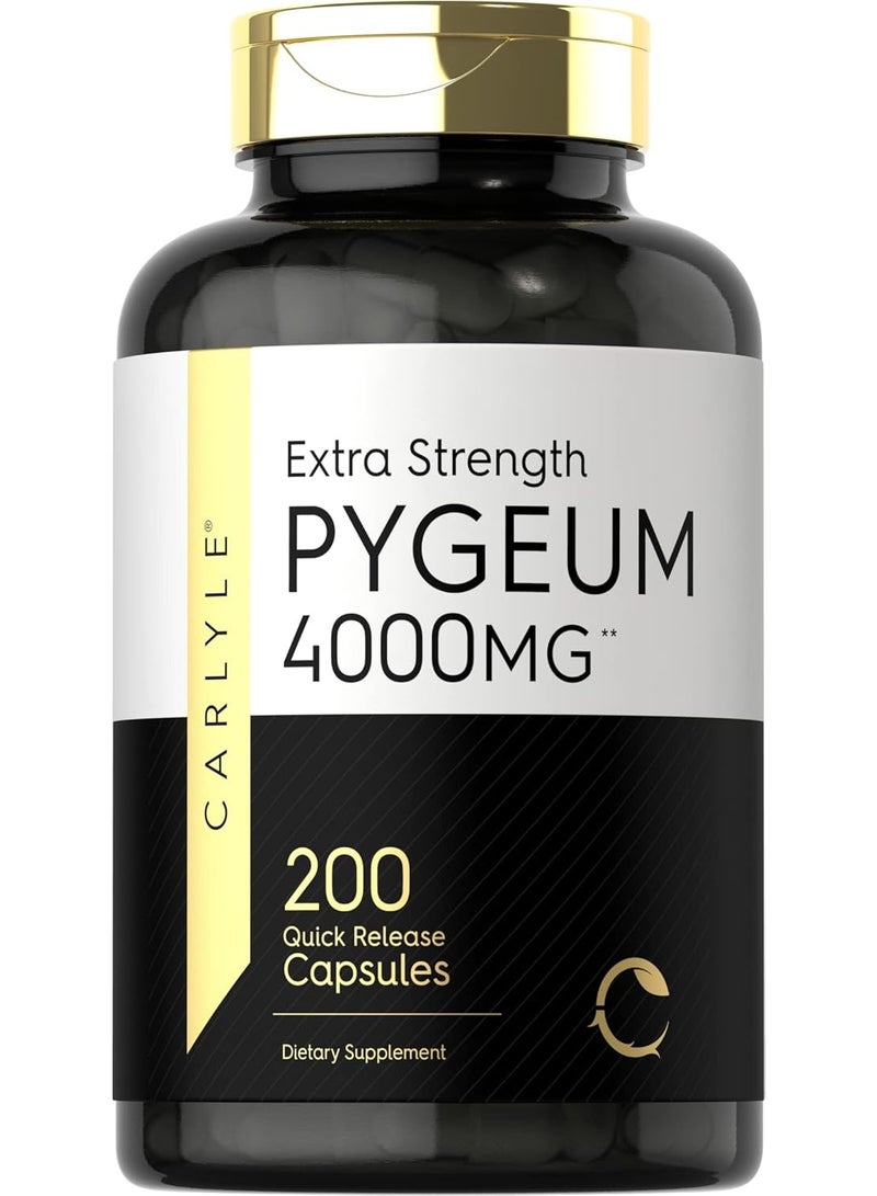 Carlyle Pygeum Africanum Bark | 200 Capsules | High Potency Extract | Non-GMO, Gluten Free Supplement - Image 1