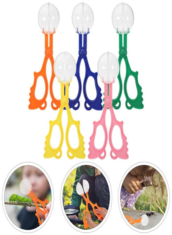 SUPVOX 5pcs Handy Scoopers Insects Catcher Tongs Tweezers s for Kids (Blue, Pink, Orange, Yellow, Green Style Mixed) - Image 3