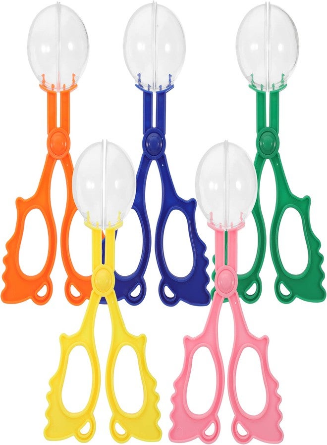 SUPVOX 5pcs Handy Scoopers Insects Catcher Tongs Tweezers s for Kids (Blue, Pink, Orange, Yellow, Green Style Mixed) - Image 1
