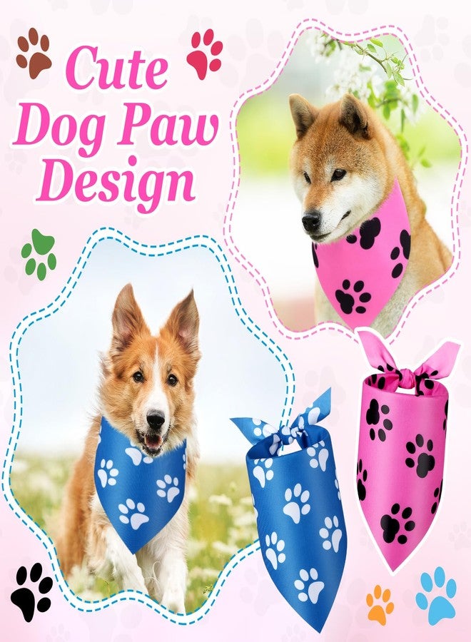 Abbylike 100 Pieces Dog Paw Print Dog Bandanas Bulk Dog Bandanas for Dogs Dog Kerchief Set Bibs Triangle Dog Scarf with Dog Paw Patterns for Daily Pet Costume Accessories Decoration - Image 4