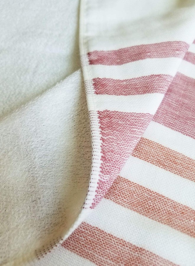 IPPINKA منشفة إيبينكا سينشو اليابانية، فائقة النعومة، سريعة الجفاف، بخطوط نهاية ثنائية اللون، حمراء (منشفة استحمام) - Image 3