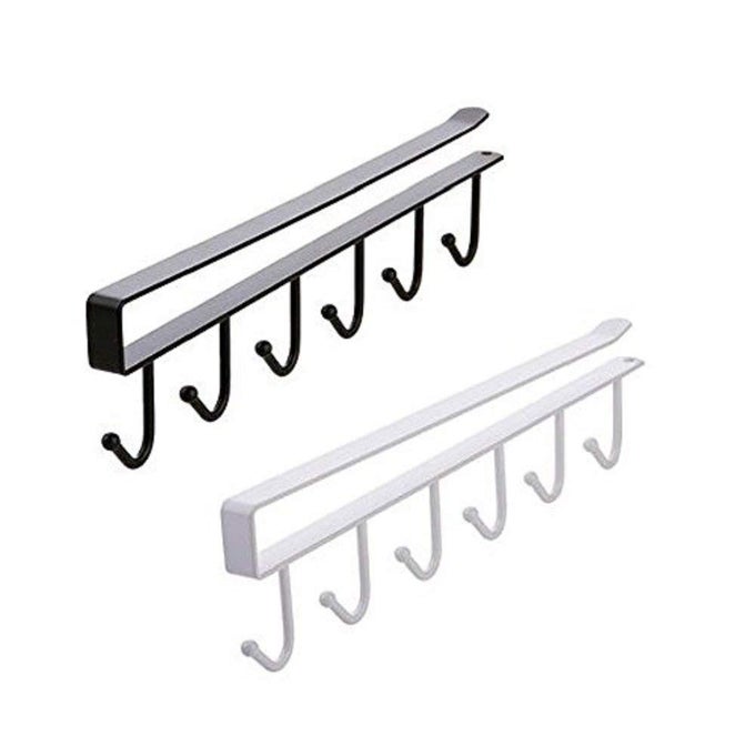 MULTIFUNCTIONAL 6 METAL DOOR ORGANISERHOOK HANGER PACK OF 2