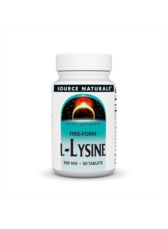 Source Naturals L-Lysine Free Form -Amino Acid Supplement Supports Energy Formation & Collagen* - 500 mg- 50 Tablets - Image 1