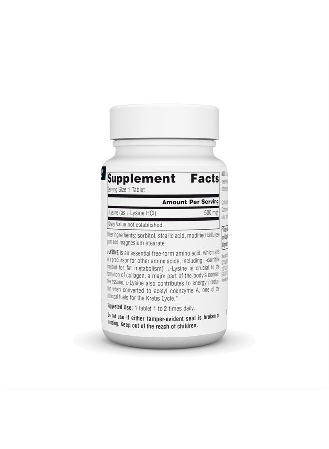 Source Naturals L-Lysine Free Form -Amino Acid Supplement Supports Energy Formation & Collagen* - 500 mg- 50 Tablets - Image 2